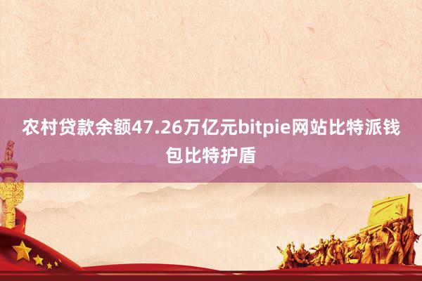 农村贷款余额47.26万亿元bitpie网站比特派钱包比特护盾