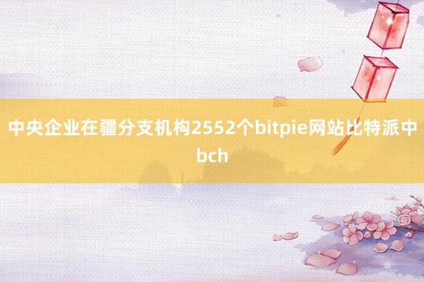 中央企业在疆分支机构2552个bitpie网站比特派中bch