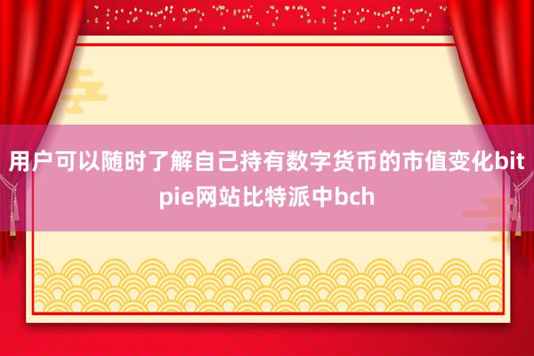 用户可以随时了解自己持有数字货币的市值变化bitpie网站比特派中bch