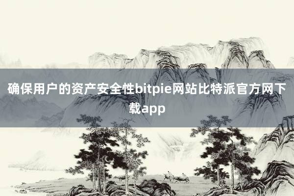 确保用户的资产安全性bitpie网站比特派官方网下载app