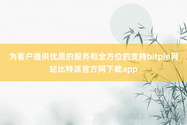 为客户提供优质的服务和全方位的支持bitpie网站比特派官方网下载app