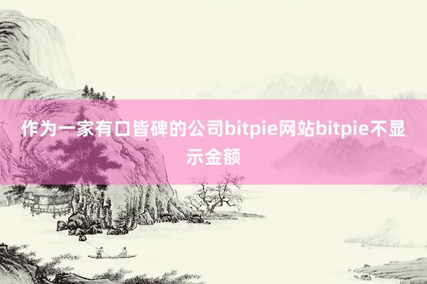 作为一家有口皆碑的公司bitpie网站bitpie不显示金额