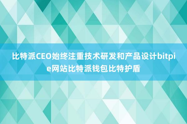 比特派CEO始终注重技术研发和产品设计bitpie网站比特派钱包比特护盾