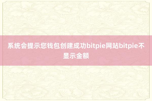 系统会提示您钱包创建成功bitpie网站bitpie不显示金额