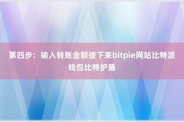 第四步：输入转账金额接下来bitpie网站比特派钱包比特护盾