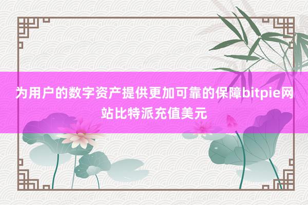 为用户的数字资产提供更加可靠的保障bitpie网站比特派充值美元