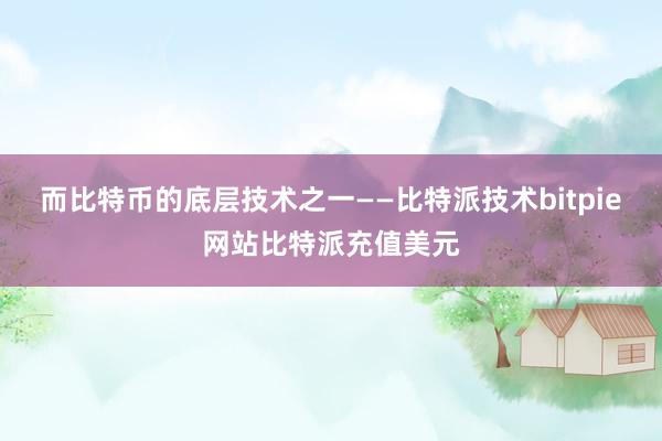 而比特币的底层技术之一——比特派技术bitpie网站比特派充值美元