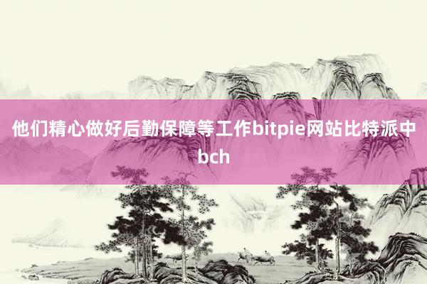 他们精心做好后勤保障等工作bitpie网站比特派中bch