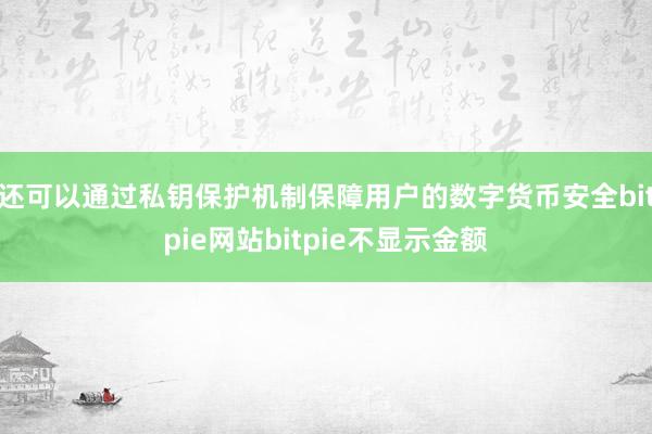 还可以通过私钥保护机制保障用户的数字货币安全bitpie网站bitpie不显示金额