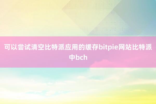 可以尝试清空比特派应用的缓存bitpie网站比特派中bch