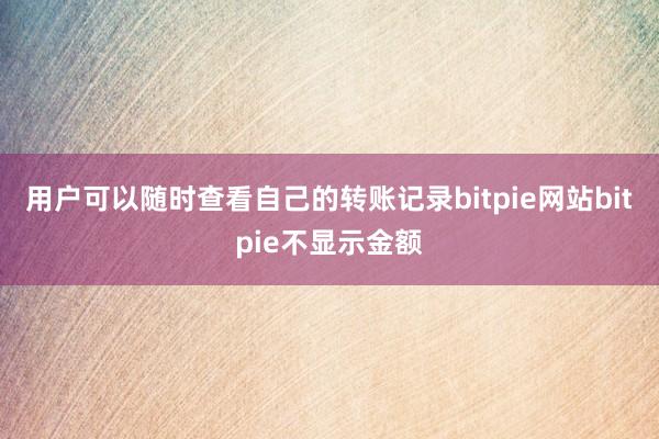 用户可以随时查看自己的转账记录bitpie网站bitpie不显示金额