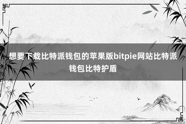 想要下载比特派钱包的苹果版bitpie网站比特派钱包比特护盾