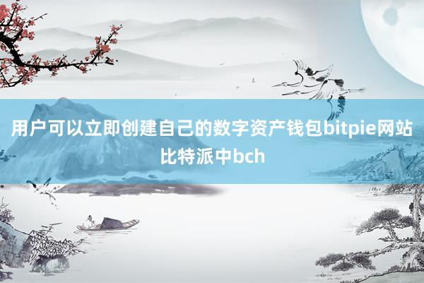 用户可以立即创建自己的数字资产钱包bitpie网站比特派中bch