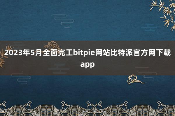 2023年5月全面完工bitpie网站比特派官方网下载app