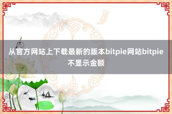 从官方网站上下载最新的版本bitpie网站bitpie不显示金额