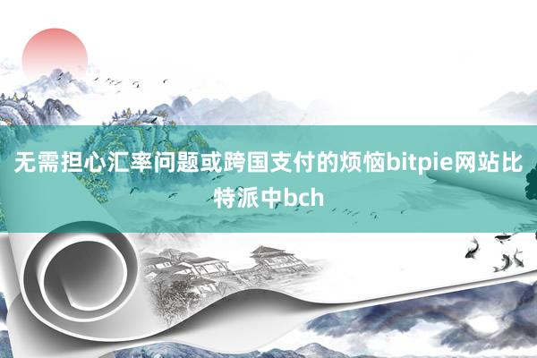 无需担心汇率问题或跨国支付的烦恼bitpie网站比特派中bch