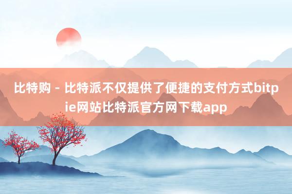 比特购 - 比特派不仅提供了便捷的支付方式bitpie网站比特派官方网下载app