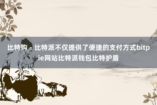 比特购 - 比特派不仅提供了便捷的支付方式bitpie网站比特派钱包比特护盾