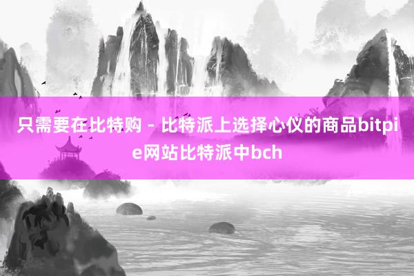 只需要在比特购 - 比特派上选择心仪的商品bitpie网站比特派中bch