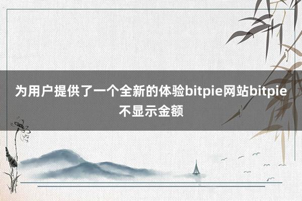 为用户提供了一个全新的体验bitpie网站bitpie不显示金额