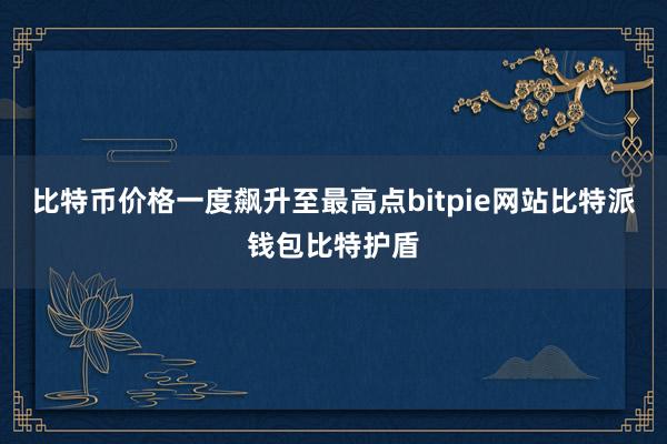 比特币价格一度飙升至最高点bitpie网站比特派钱包比特护盾