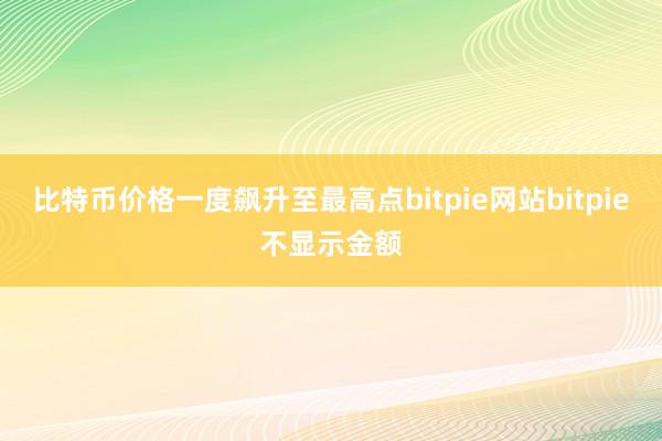 比特币价格一度飙升至最高点bitpie网站bitpie不显示金额