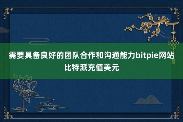 需要具备良好的团队合作和沟通能力bitpie网站比特派充值美元