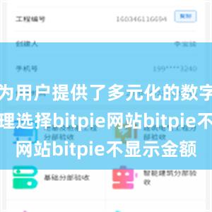 为用户提供了多元化的数字货币管理选择bitpie网站bitpie不显示金额