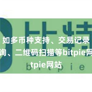 如多币种支持、交易记录查询、二维码扫描等bitpie网站