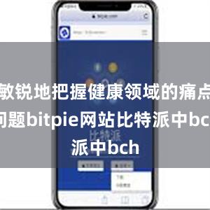 敏锐地把握健康领域的痛点问题bitpie网站比特派中bch