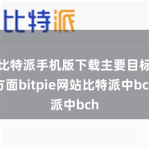 比特派手机版下载主要目标方面bitpie网站比特派中bch