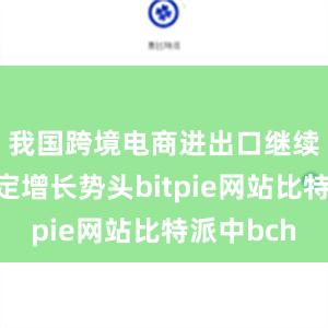 我国跨境电商进出口继续保持稳定增长势头bitpie网站比特派中bch