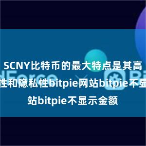 SCNY比特币的最大特点是其高度匿名性和隐私性bitpie网站bitpie不显示金额