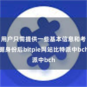 用户只需提供一些基本信息和考据身份后bitpie网站比特派中bch