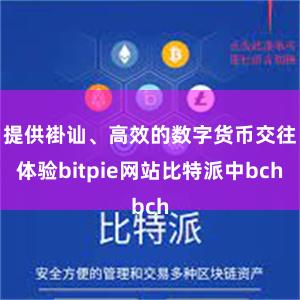 提供褂讪、高效的数字货币交往体验bitpie网站比特派中bch